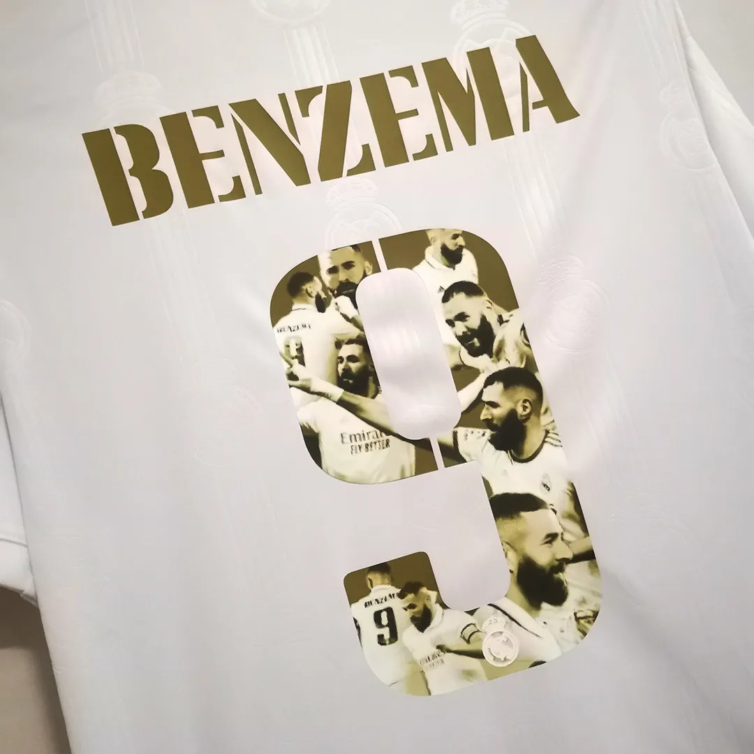 22-23 Real Madrid 9#BENZEMA Golden commemorative number 3