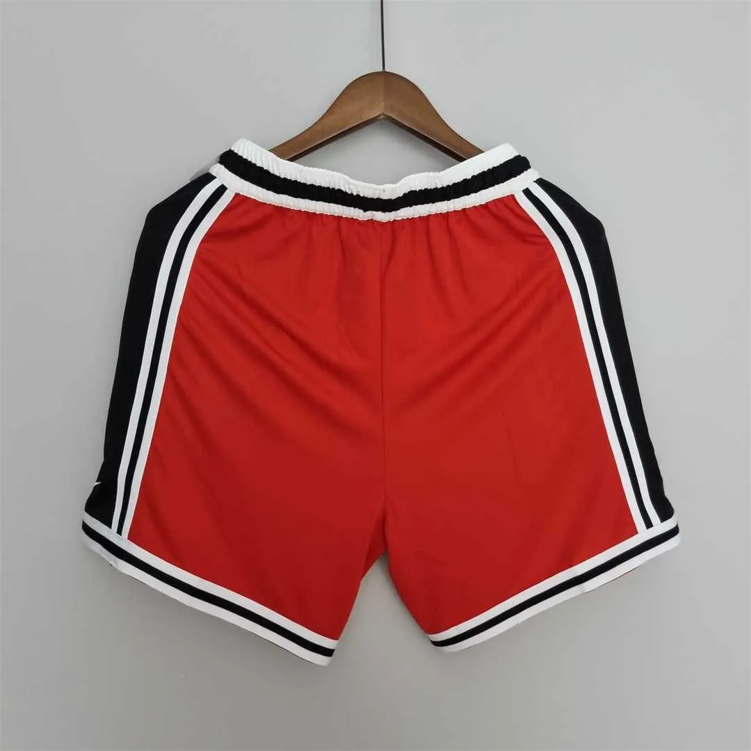 2022 Chicago Bulls NBA US Training Shorts Red Black 5