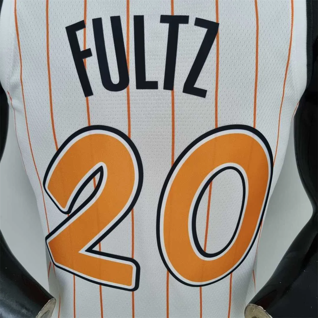 75th Anniversary Orlando Magic Fultz #20 White Orange NBA Jersey 3