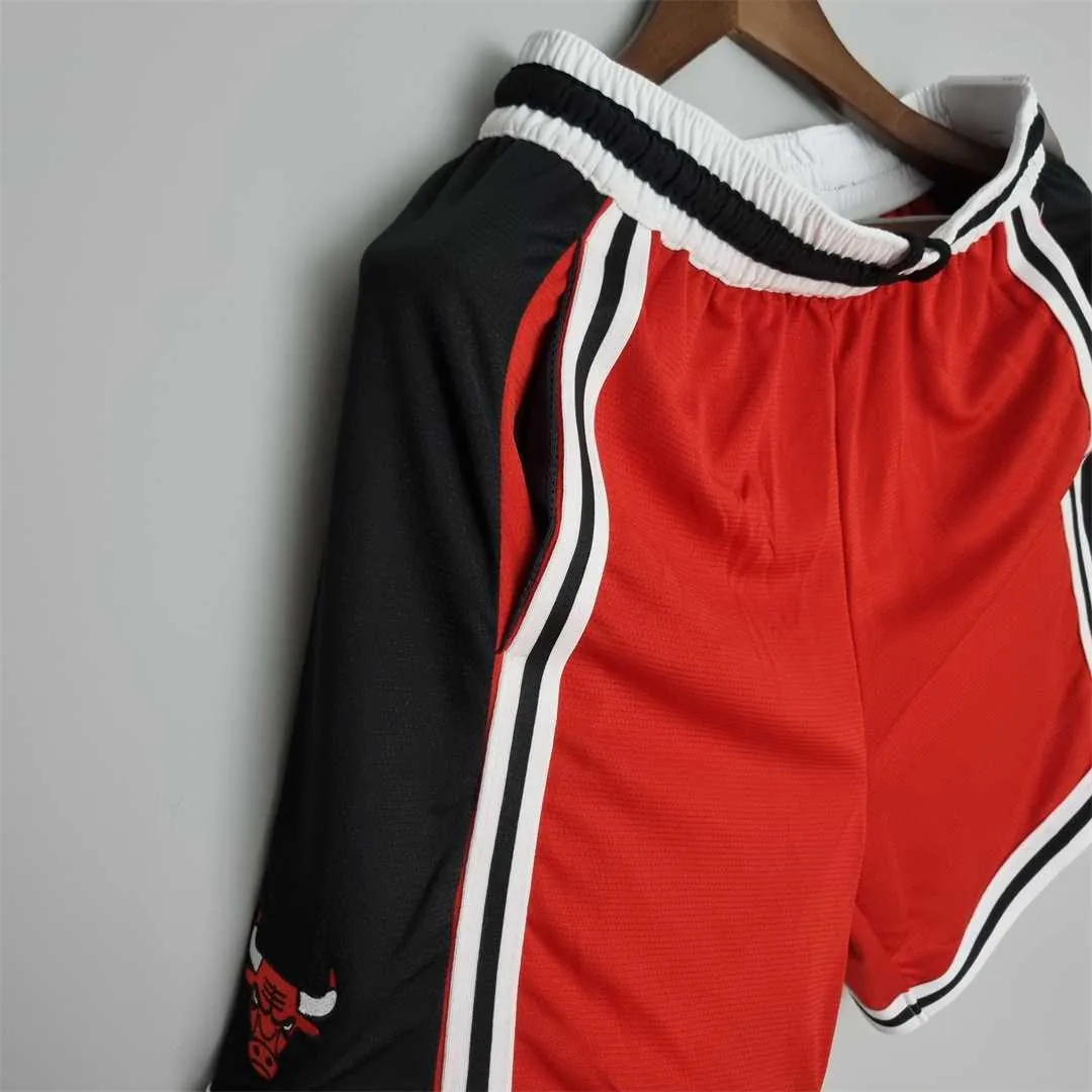 2022 Chicago Bulls NBA US Training Shorts Red Black 3