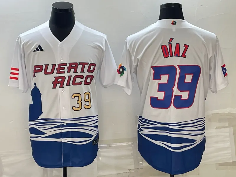 White Puerto Rico 2023 World Cup Baseball Jerseys 30