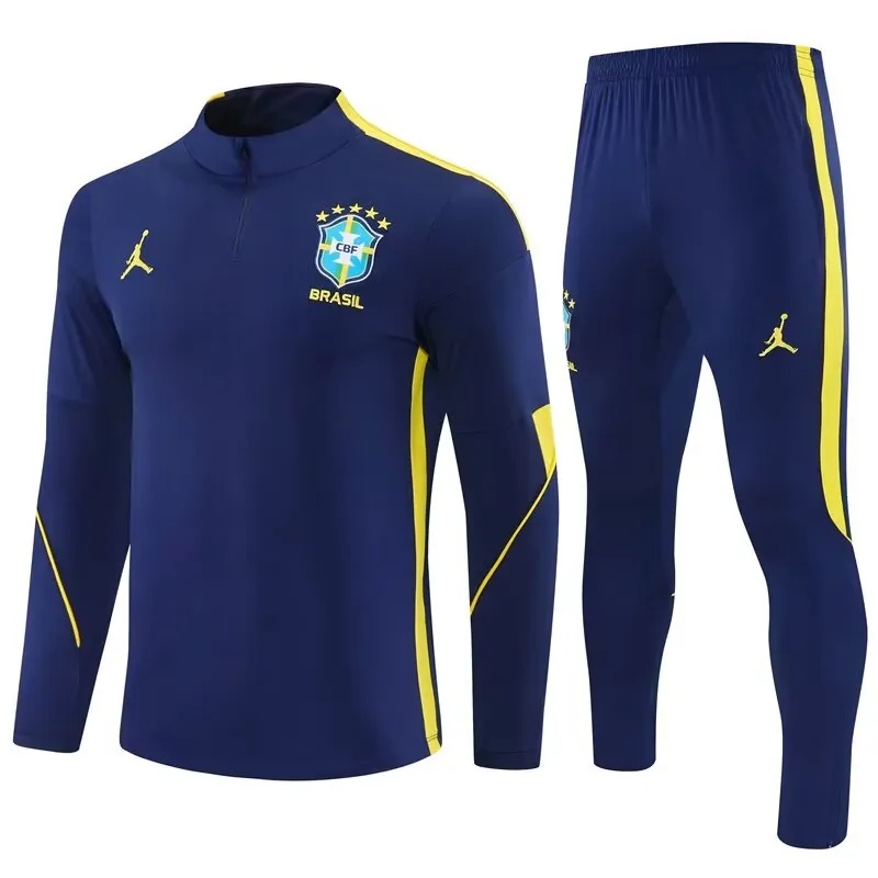2026 Jordan Brazil Mens Kit Royal Blue Half Pull Training Suit Yupoo 7 1