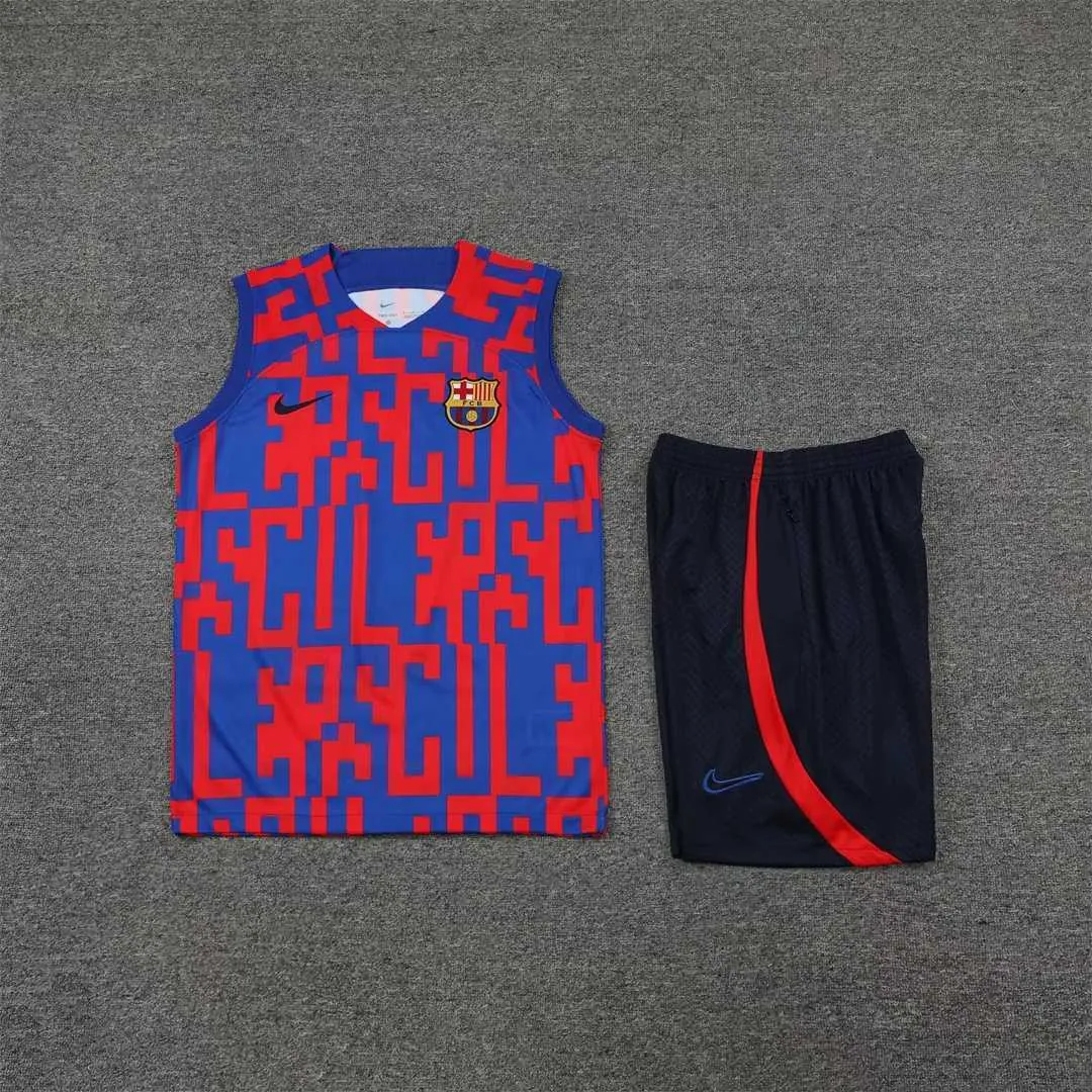 22-23 Barcelona vest training suit kit red and blue camouflage 1