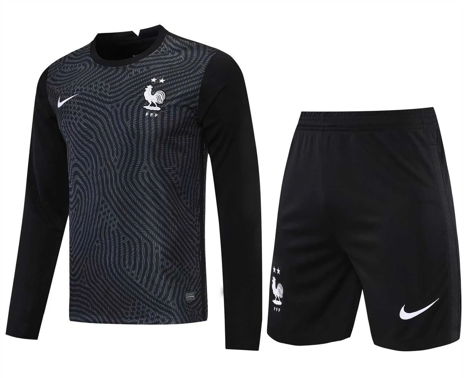 2021 France black goalkeeper long sleeve 19