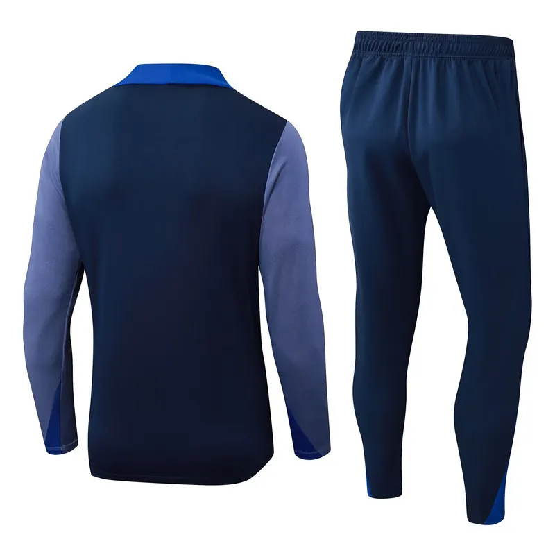 25-26 PSG Navy&Grey Training Kits Long Football Tracksuits 1