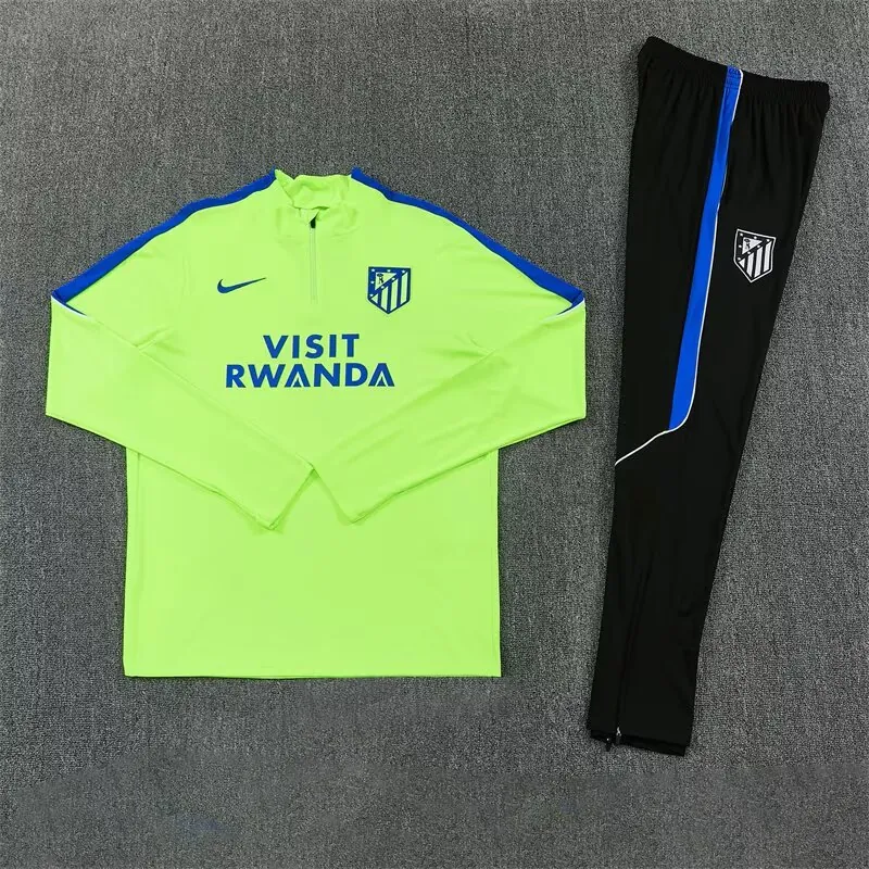 26-27 Atletico Madrid Mens Kit Fluorescent Green Half Pull Training Suit Yupoo 7 2