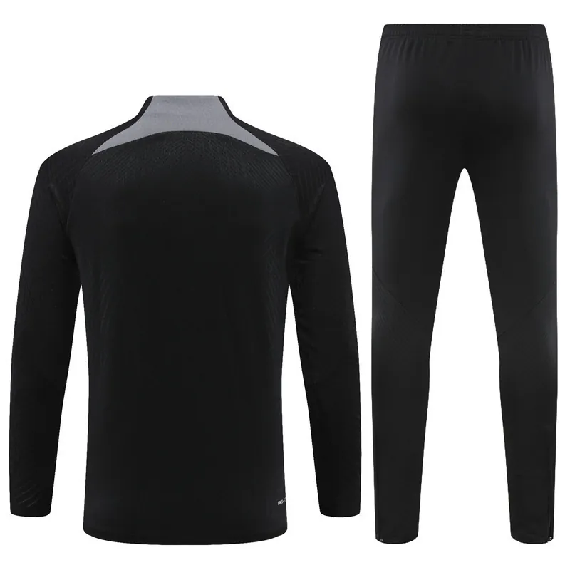 23-24 PSG Long Sleeve Tracksuit Black Training Suits Jersey Supplier Yupoo 3