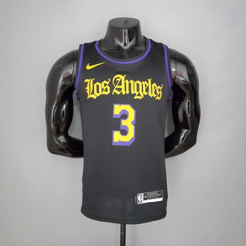 2021 DAVIS#3 Los Angeles Lakers Black Latin Black 8