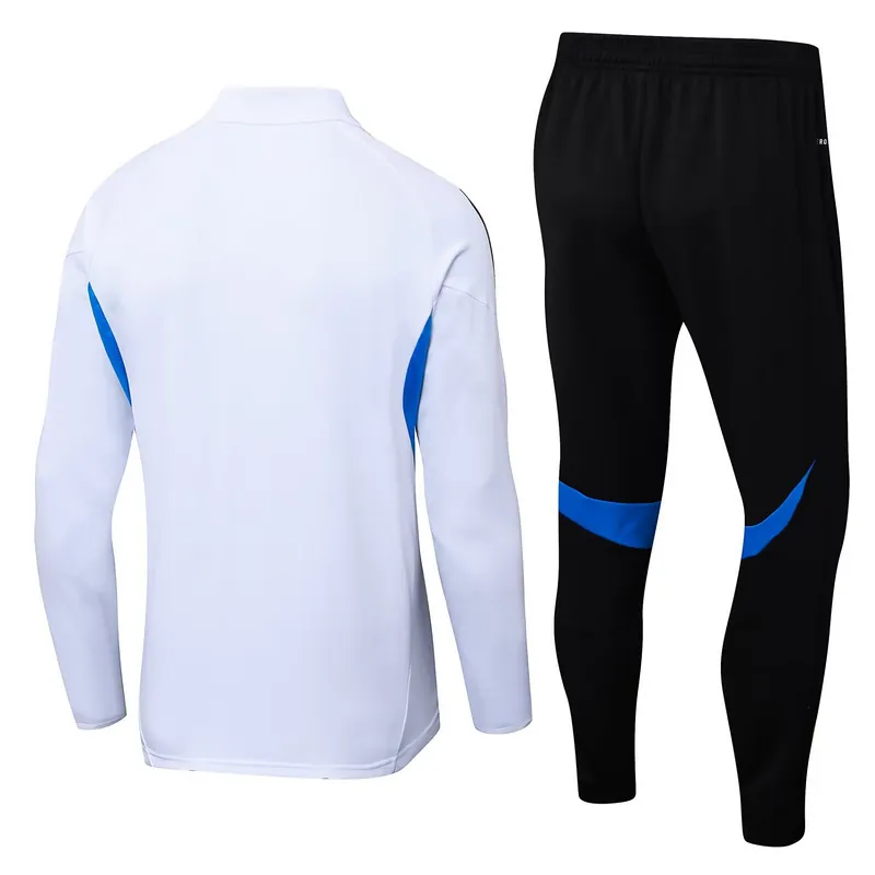 25-26 Manchester United White&Blue Training Kits Long Football Tracksuits 2