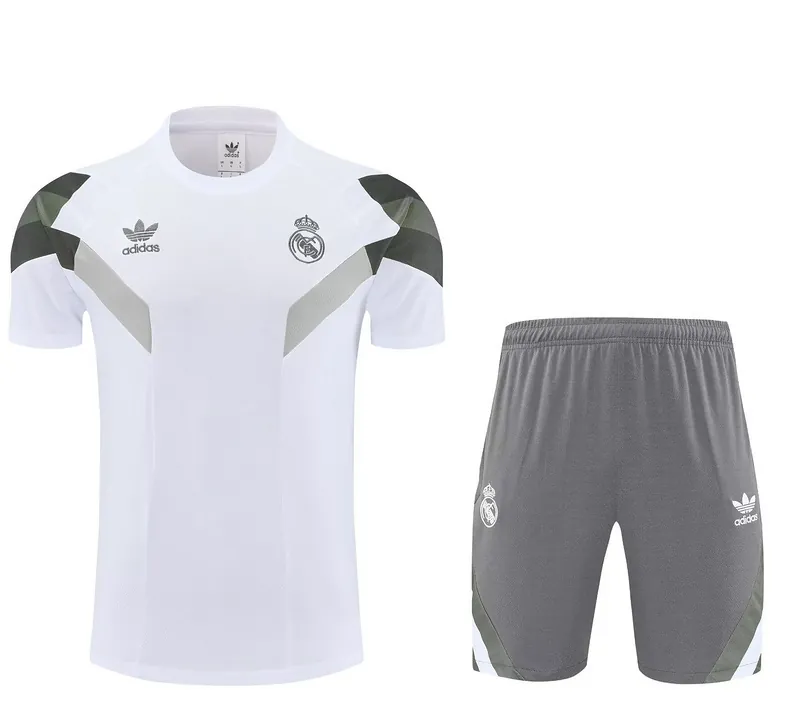 25-26 Real Madrid Original White Training Kits Football Tracksuits 3