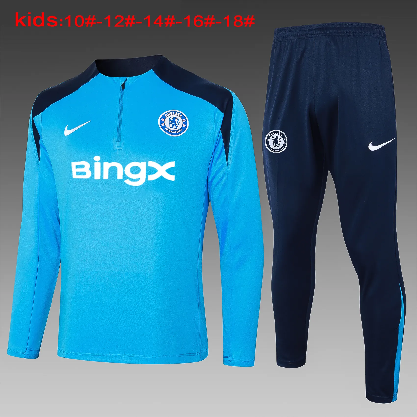 24-25 Chelsea Kids Long Sleeve Training Suit Football Shirts 1