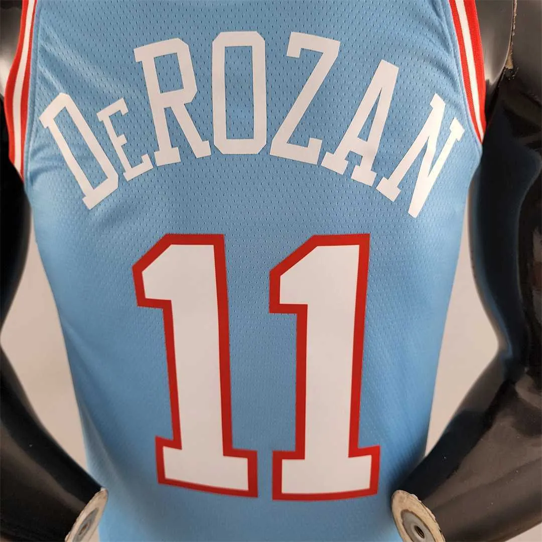 Chicago Bulls DeROZAN #11 Blue NBA Jersey 8