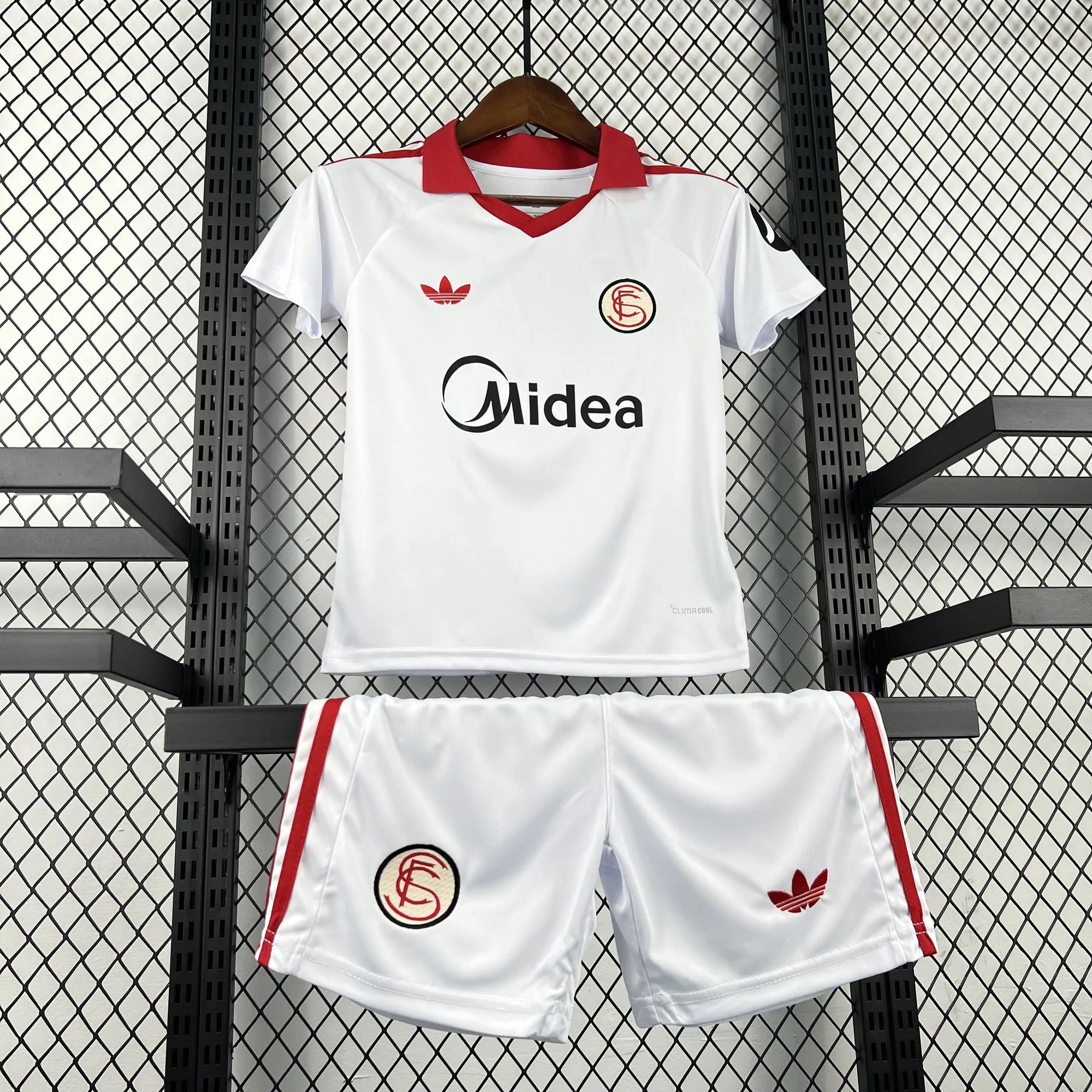 25-26 Sevilla FC Kids Vintage Kit Football Youth Suits AAAAJersey Supplier Yupoo 6 3