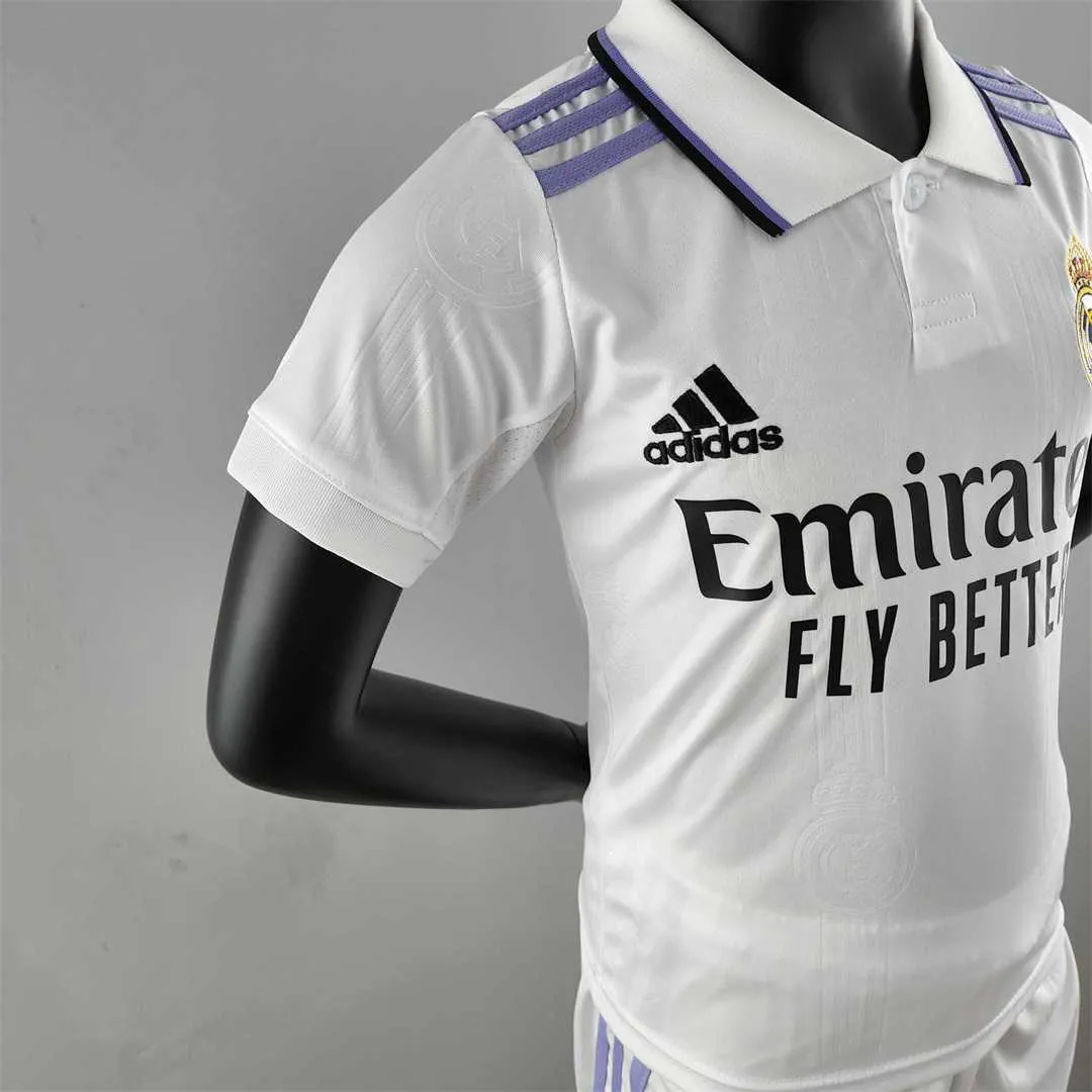 22-23 Real Madrid home kids kit 1