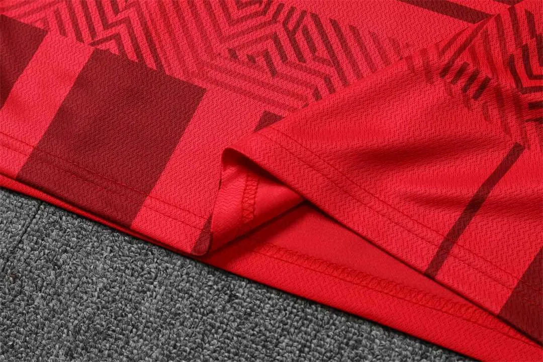 22-23 AC Milan Training Suit Short Sleeve Kit Red 7