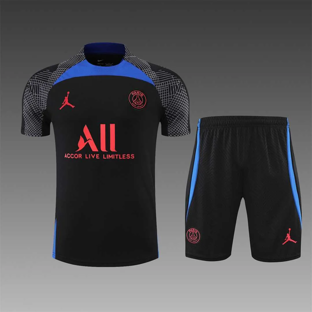 22-23 PSG training suit short sleeve kit Black Blue 20
