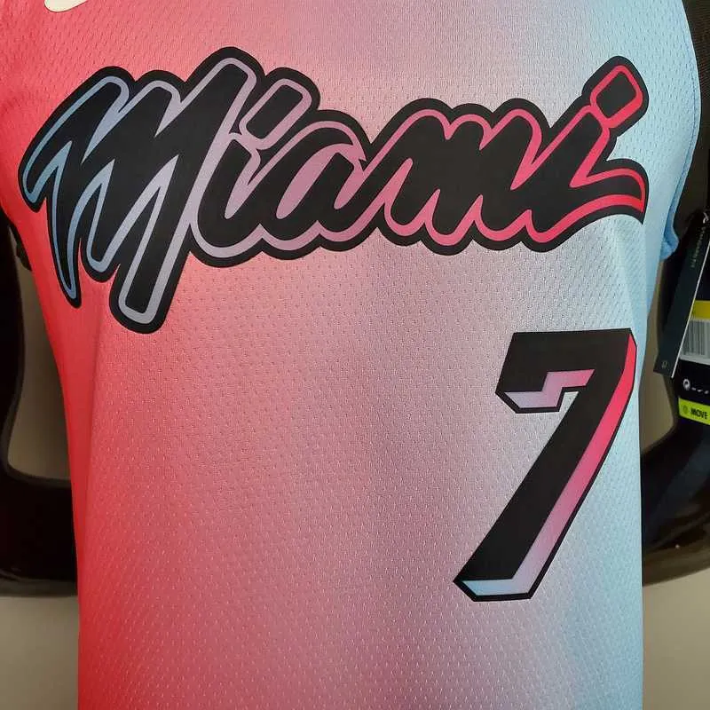 New Miami Heat DRAGIC#7 City Edition Pink Blue Gradient Color 3