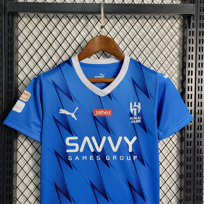 23-24 Al Hilal Home kids Size 16-28 Soccer Jerseys 3