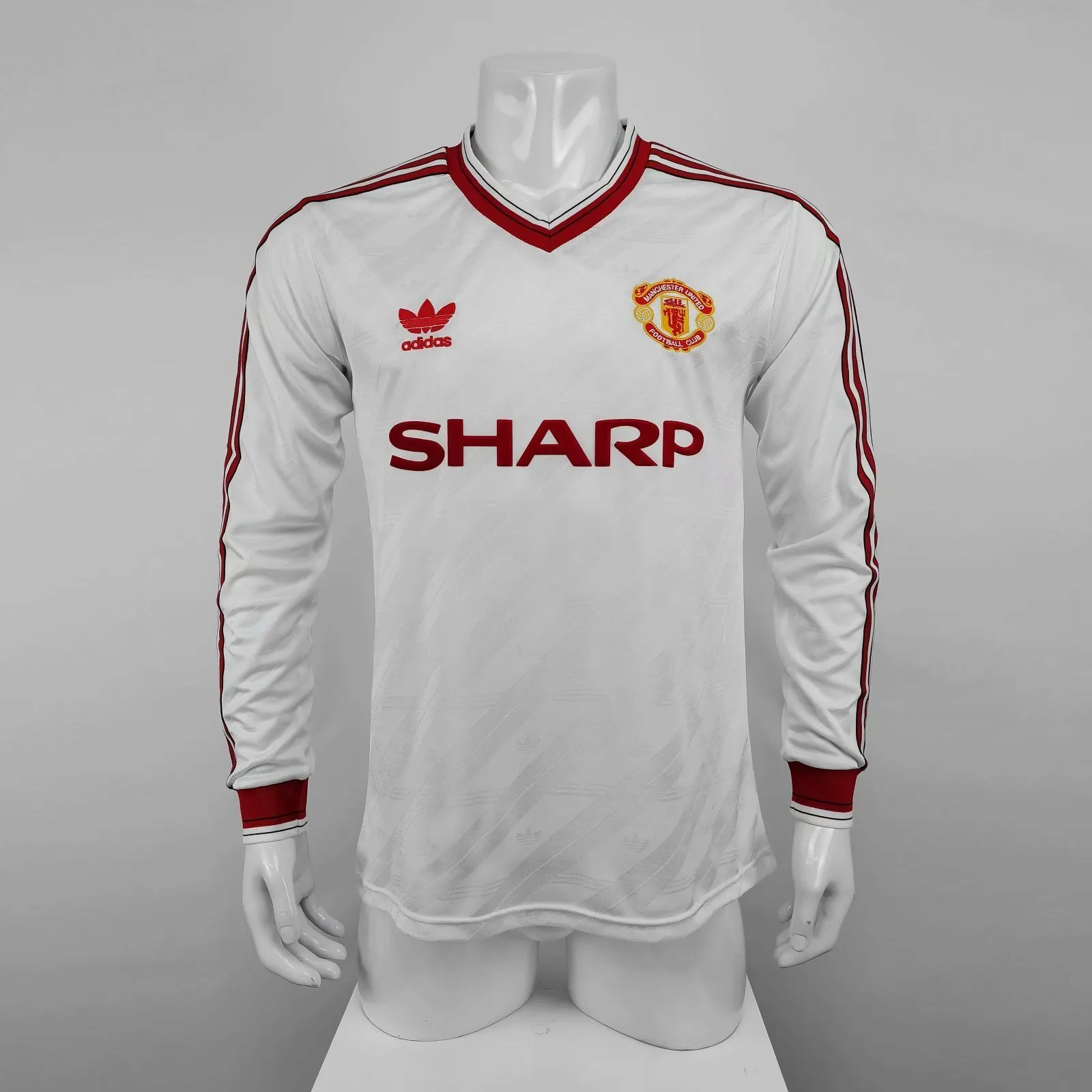 86-88 Manchester United away white away long sleeve 11