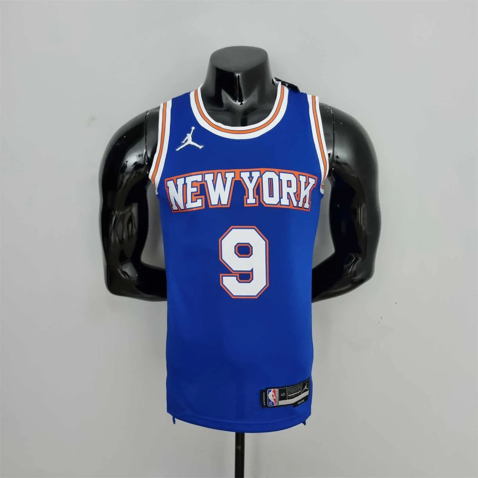 75th Anniversary Barrett#9 New York Knicks Jordan Limited Blue NBA Jersey 8