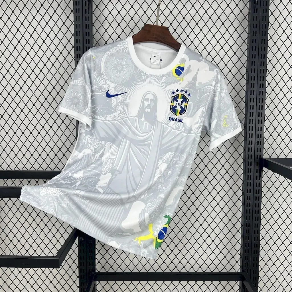 2025 Brazil Christ The Redeemer White Special Edition Shirt Soccer Uniform AAAAJersey Wholesale 6