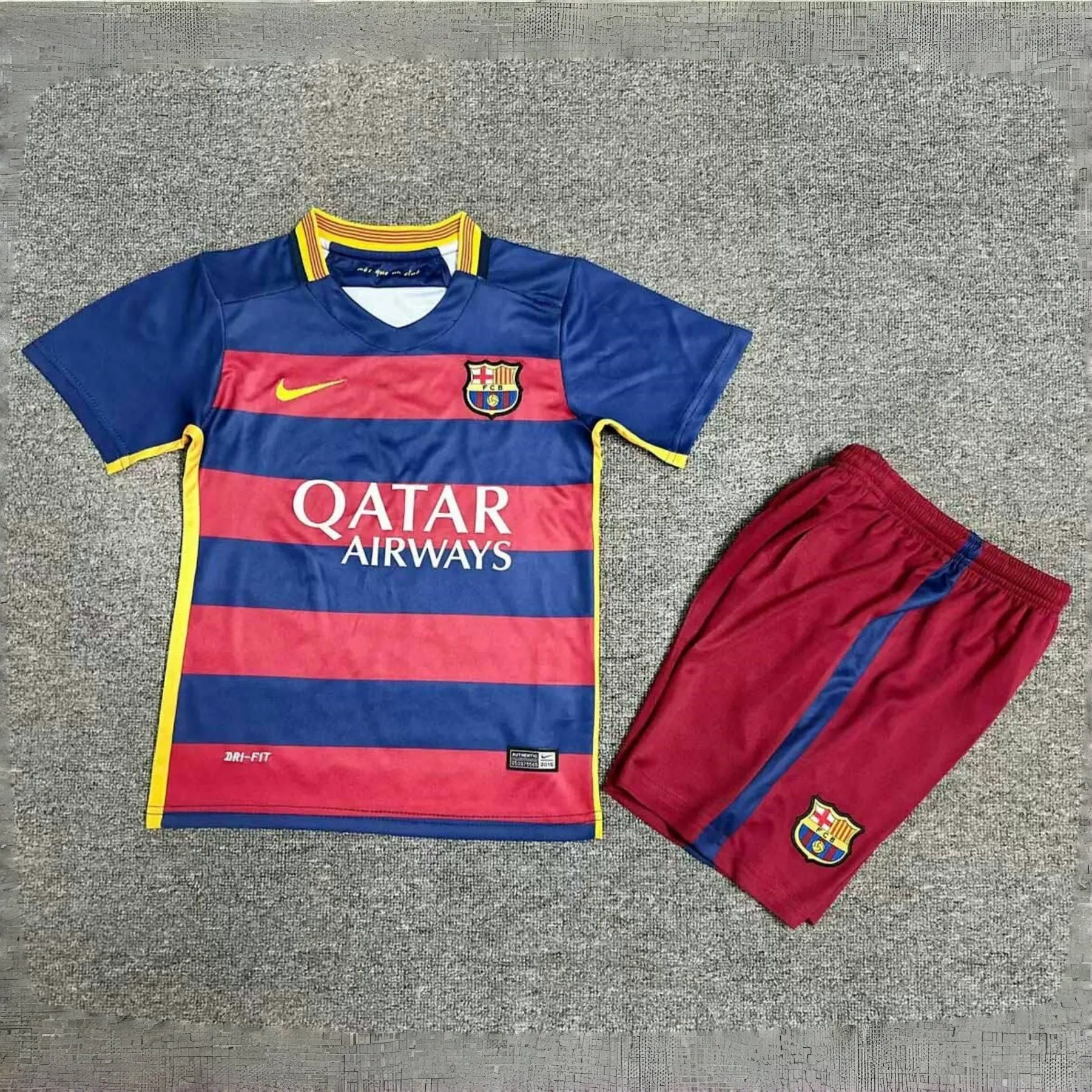 15-16 Barcelona Home Retro Kid Kits Youth Apparels Sport AAAAJersey Yupoo 1