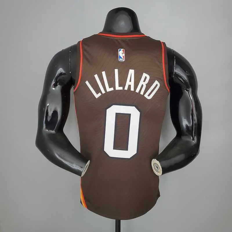 2021 LILLARD#0 Trail Blazers City Edition Brown 1