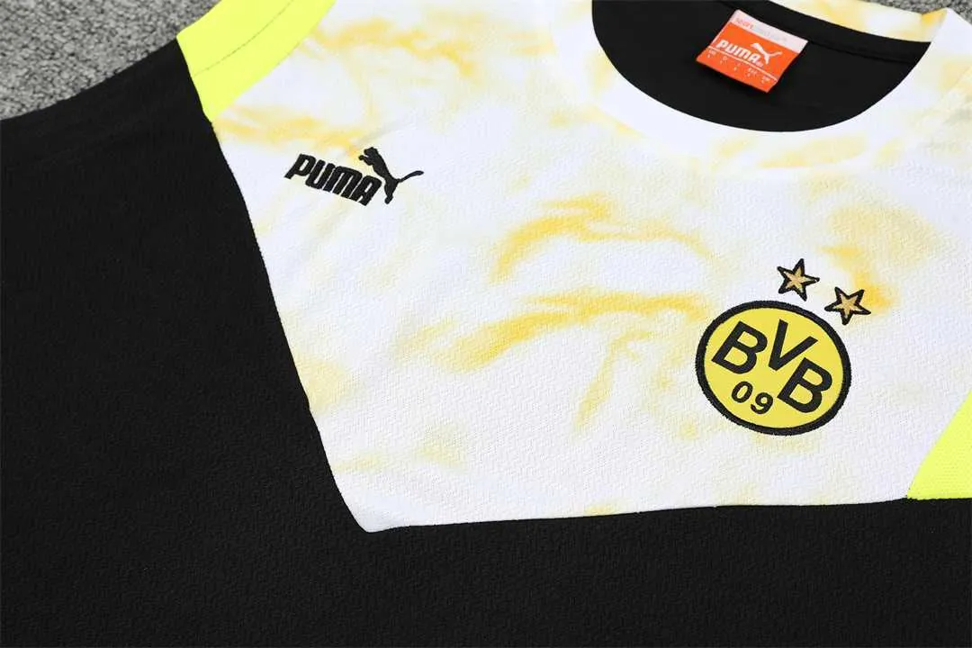 22-23 Dortmund vest training suit kit black and white 3