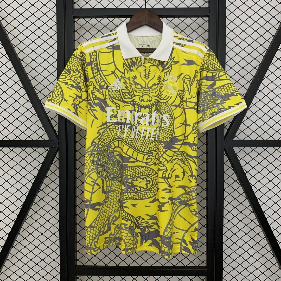 25-26 Real Madrid Yellow Dragon Special Edition Shirt Football Uniform AAAAJersey Dropship Yupo 8