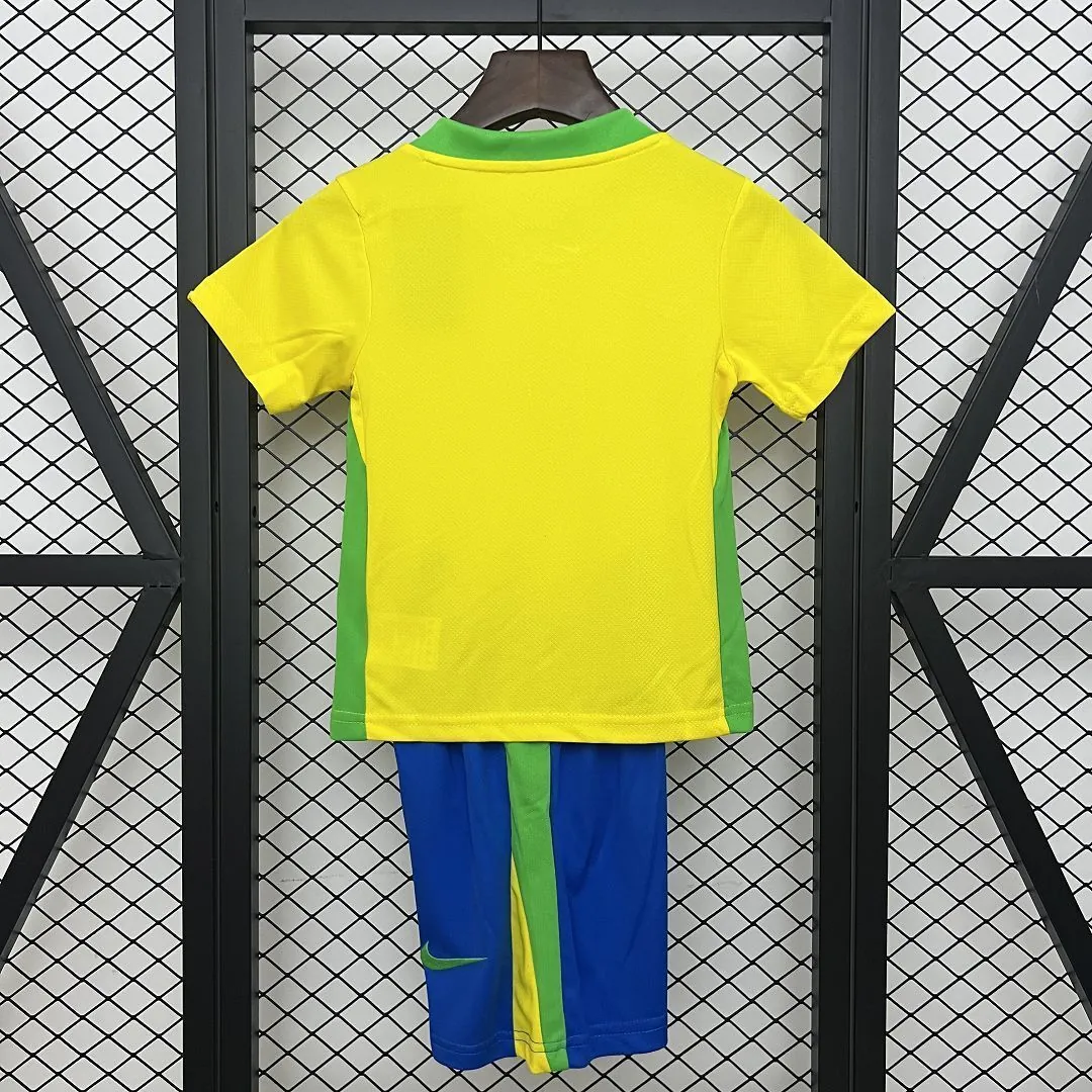 2025 Brazil Home Kid Kits Youth Apparels AAAAJersey Wholesale Yupoo 3