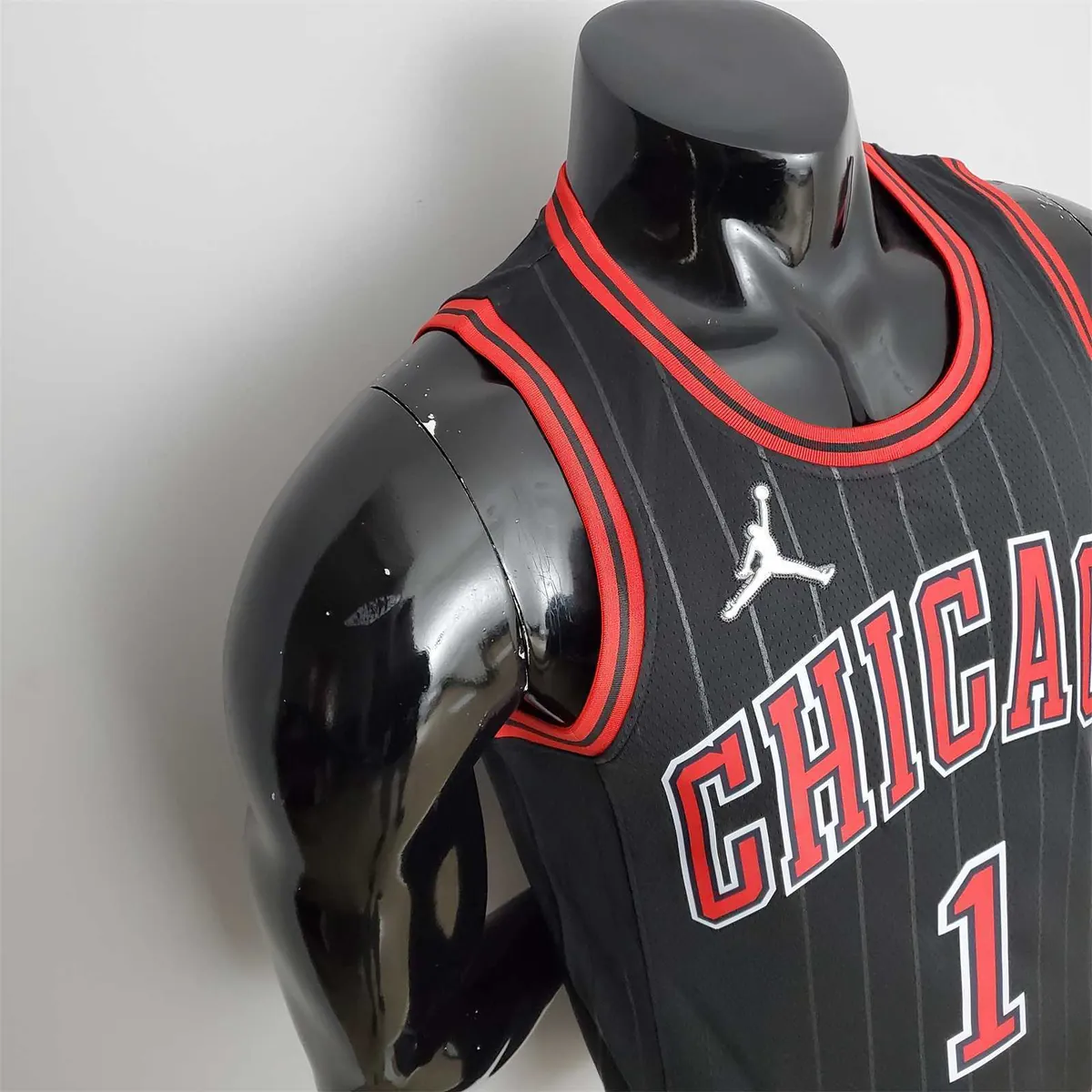 75th Anniversary Rose #1 Bulls Flyers Black NBA Jersey 7