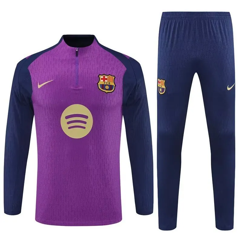25-26 Barcelona Pink Training Kits Long Football Tracksuits 3