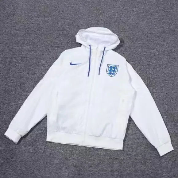 2024 England White Wincbreak Hoodie Jackets Football AAAAJersey Supplier 2