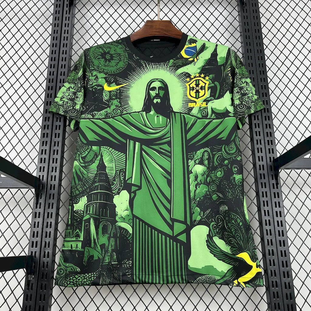 2024 Brazil Christ the Redeemer Green Special Edition Kit Soccer AAAAJersey Yupoo 1