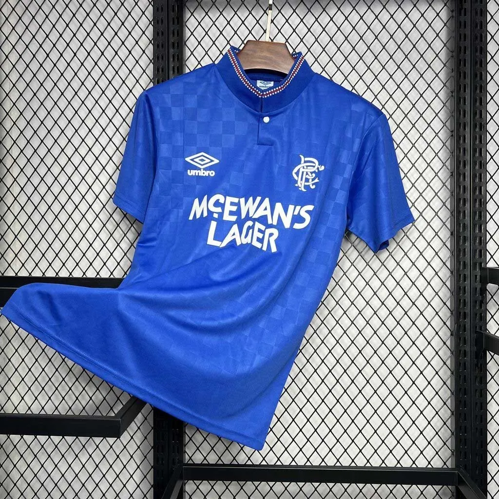 87-90 Rangers Home Retro Kit Vintage Shirt Sport AAAAJersey Yupoo 6
