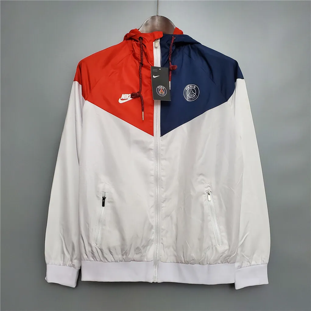 20-21 PSG whiteredblue classic style windbreaker 8