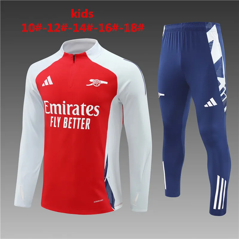 24-25 Arsenal Kids Long Sleeve Training Suit Football Shirts 1