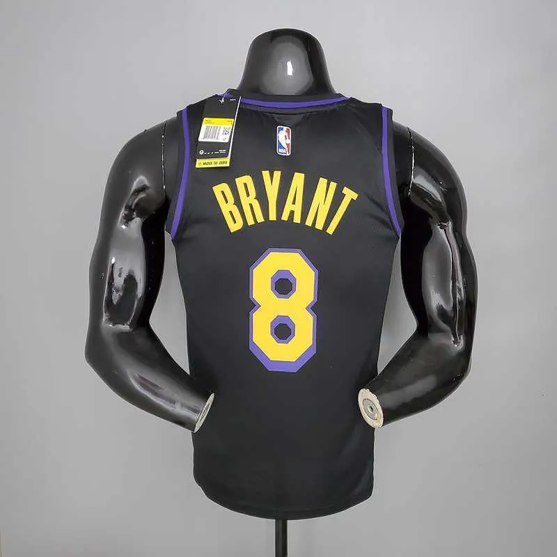2021 Bryant#8 Los Angeles Lakers Black Latin Black 3