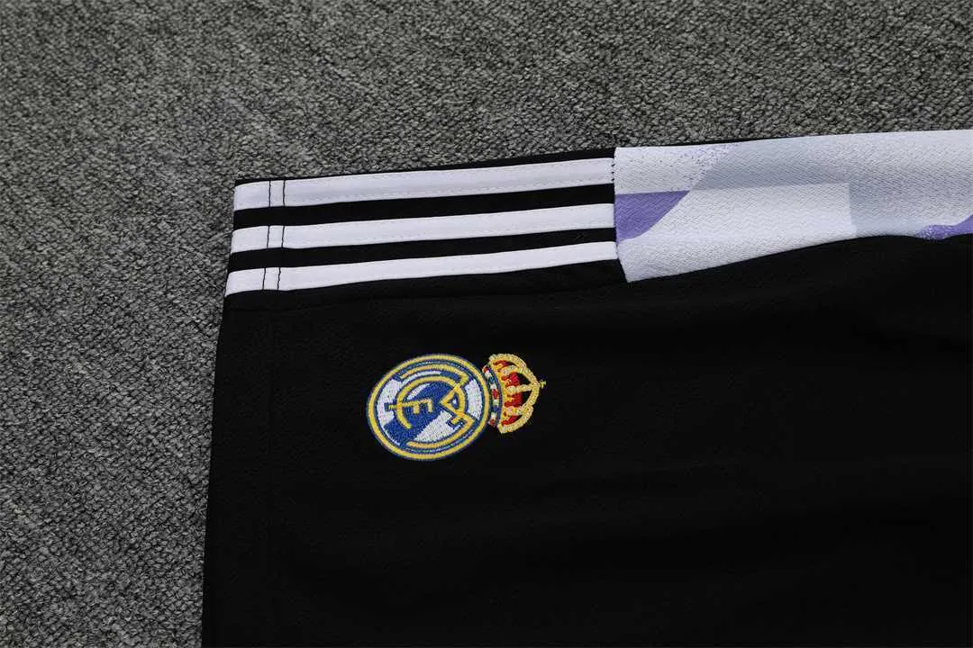 22-23 Real Madrid training suit short sleeve kit white and blue colorblock 13