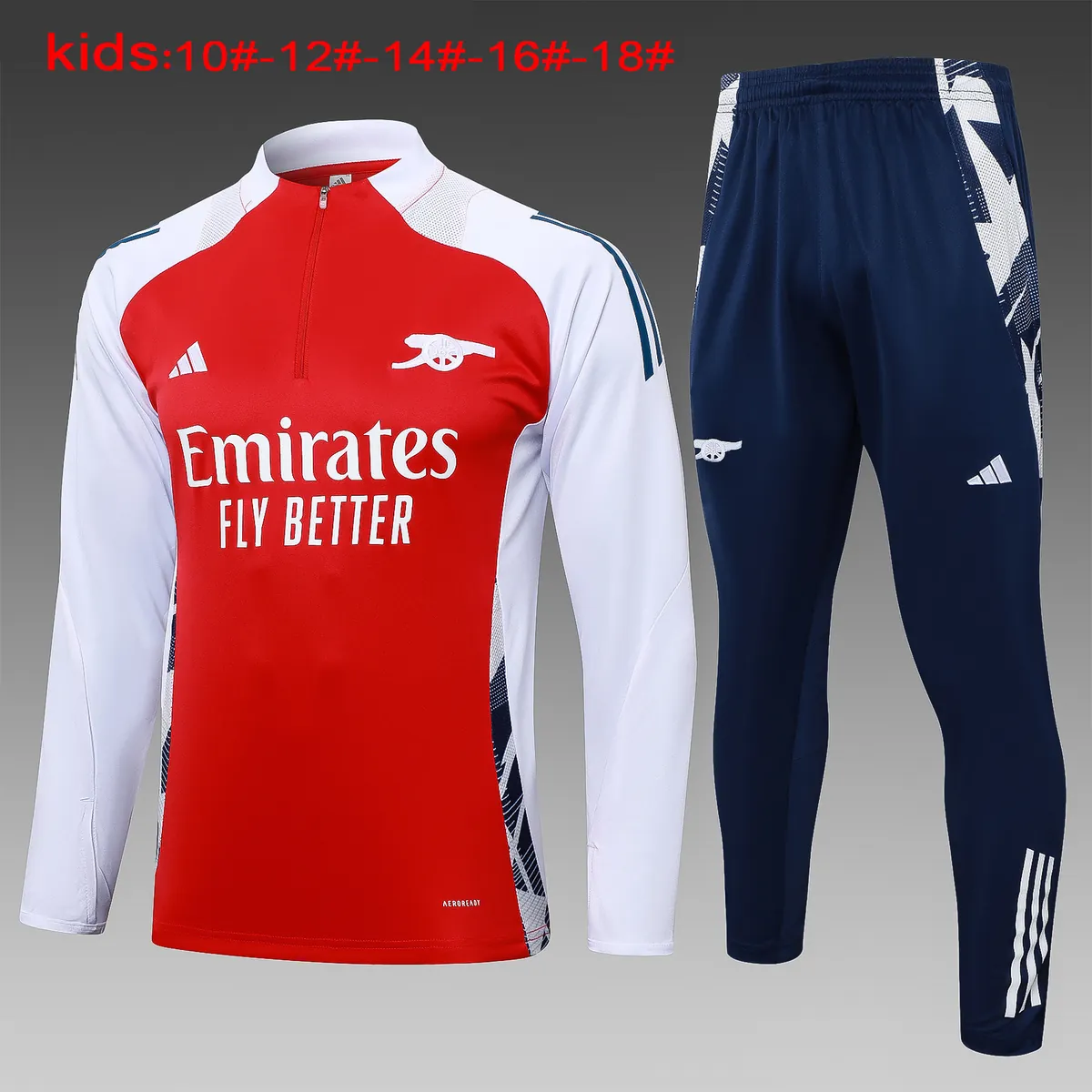 24-25 Arsenal Kids Long Sleeve Training Suit Football Shirts 1
