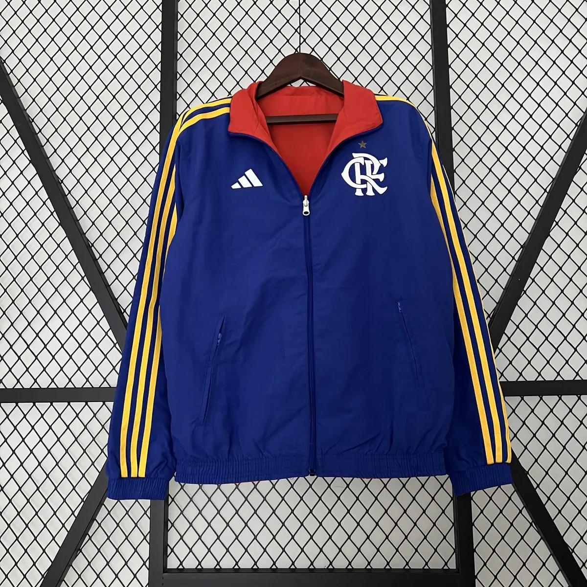 23-24 Flamengo Reversible Windbreaker Red&Blue Double-Sides Jacket Soccer Jerseys For Sale 4