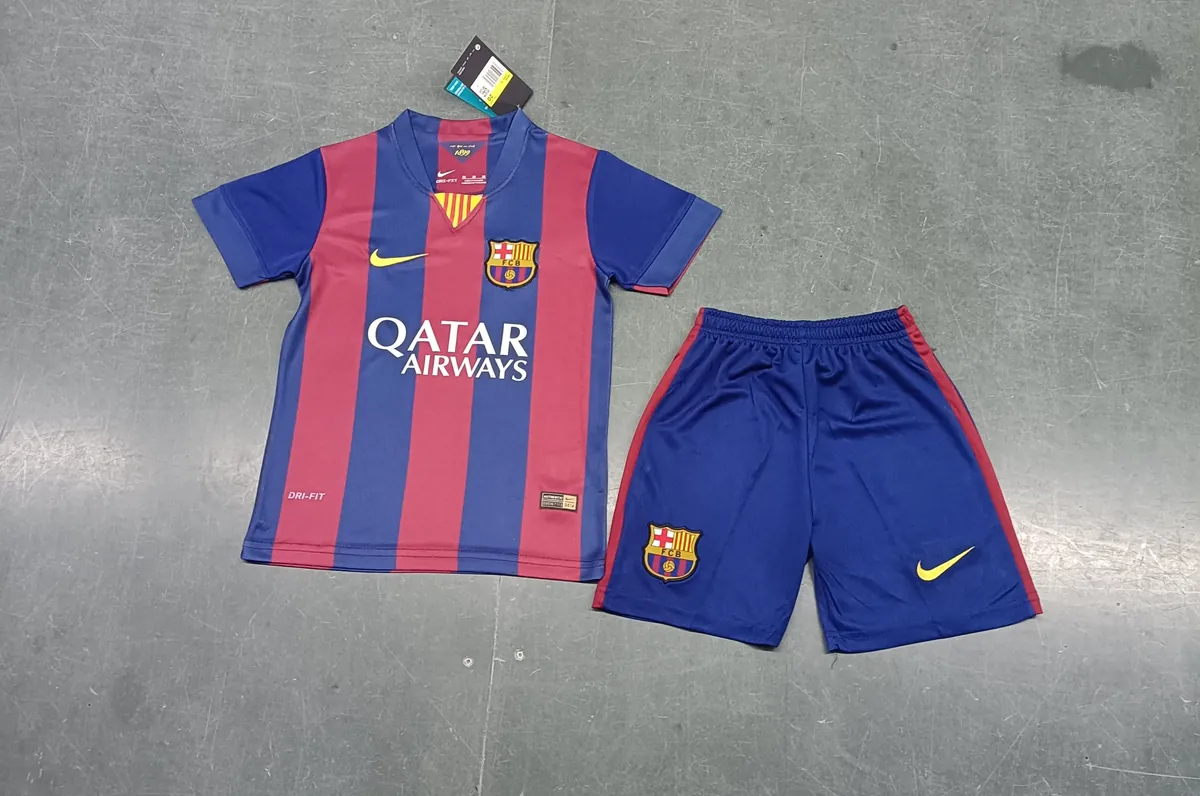 14-15 Barcelona Home Retro Kids Kit Size-16-28 Football Jersey Yupoo 3