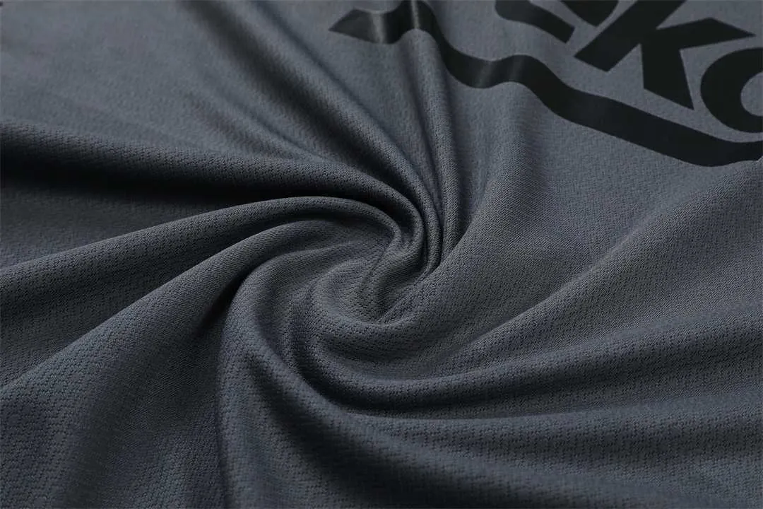 22-23 Barcelona Training Suit Short Sleeve Kit Black Grey 9