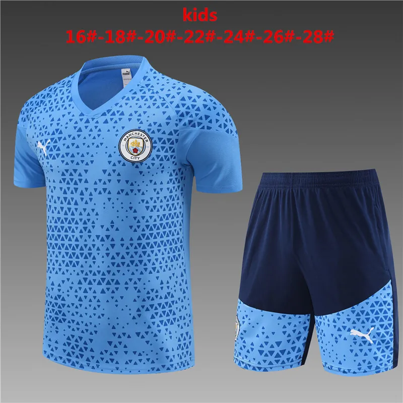 23-24 Manchester City Kids Training Soccer Jerseys Yupoo 2