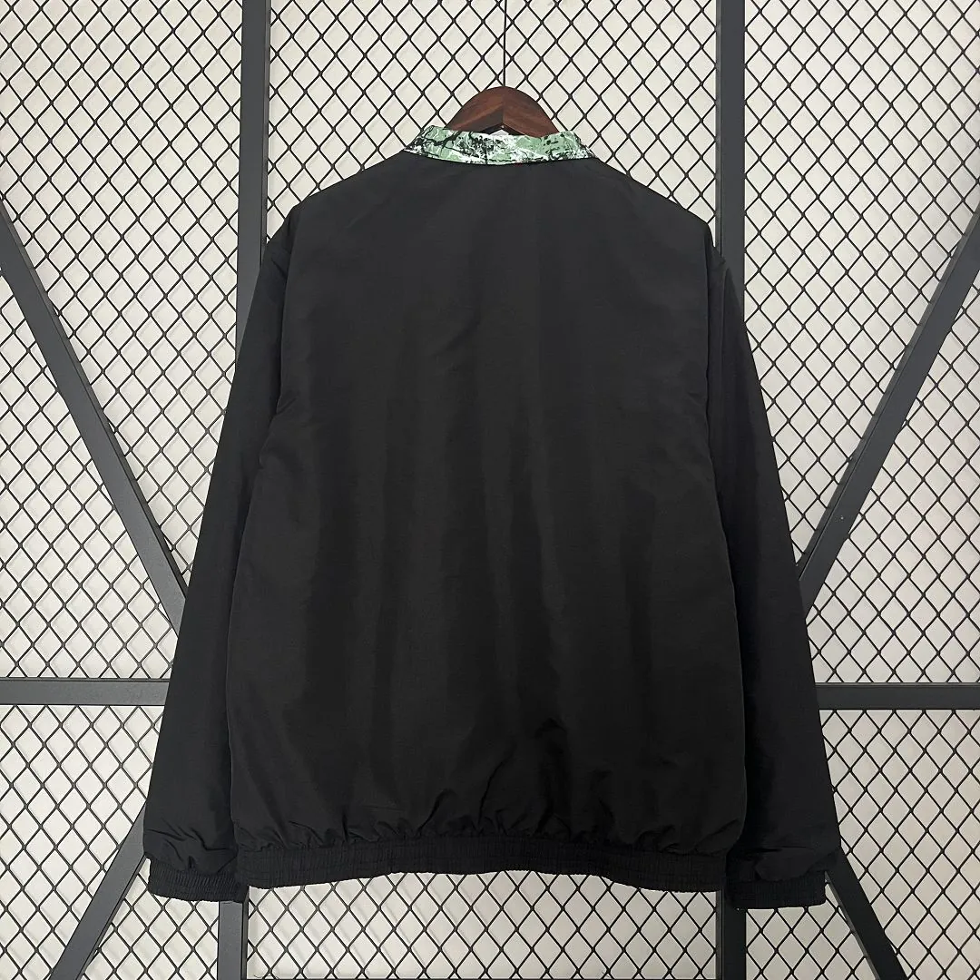 24-25 Manchester United Green and Black Reversible Windbreaker Double-Sides Jacket 9
