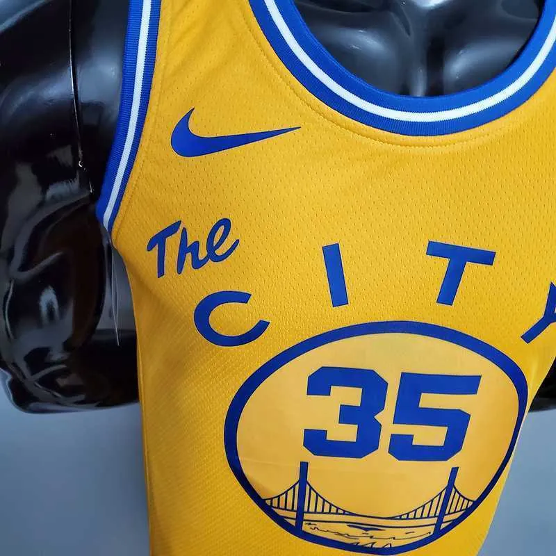 Tram version DURANT#35 Golden State Warriors yellow 2