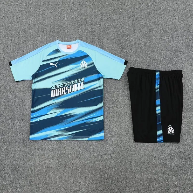 25-26 Marseille Fast Training Kits Blue Football Tracksuits 1