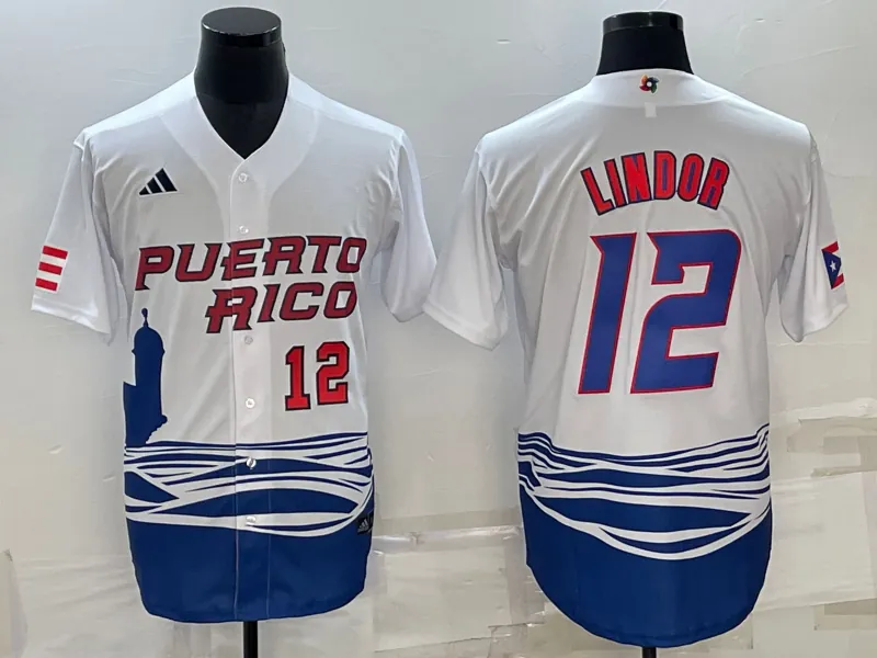 White Puerto Rico 2023 World Cup Baseball Jerseys 9