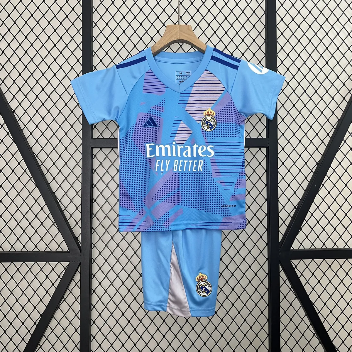 24-25 Real Madrid Goalkeeper Kid Kits Blue Youth Apparels AAAAJersey Supplier Yupoo 9
