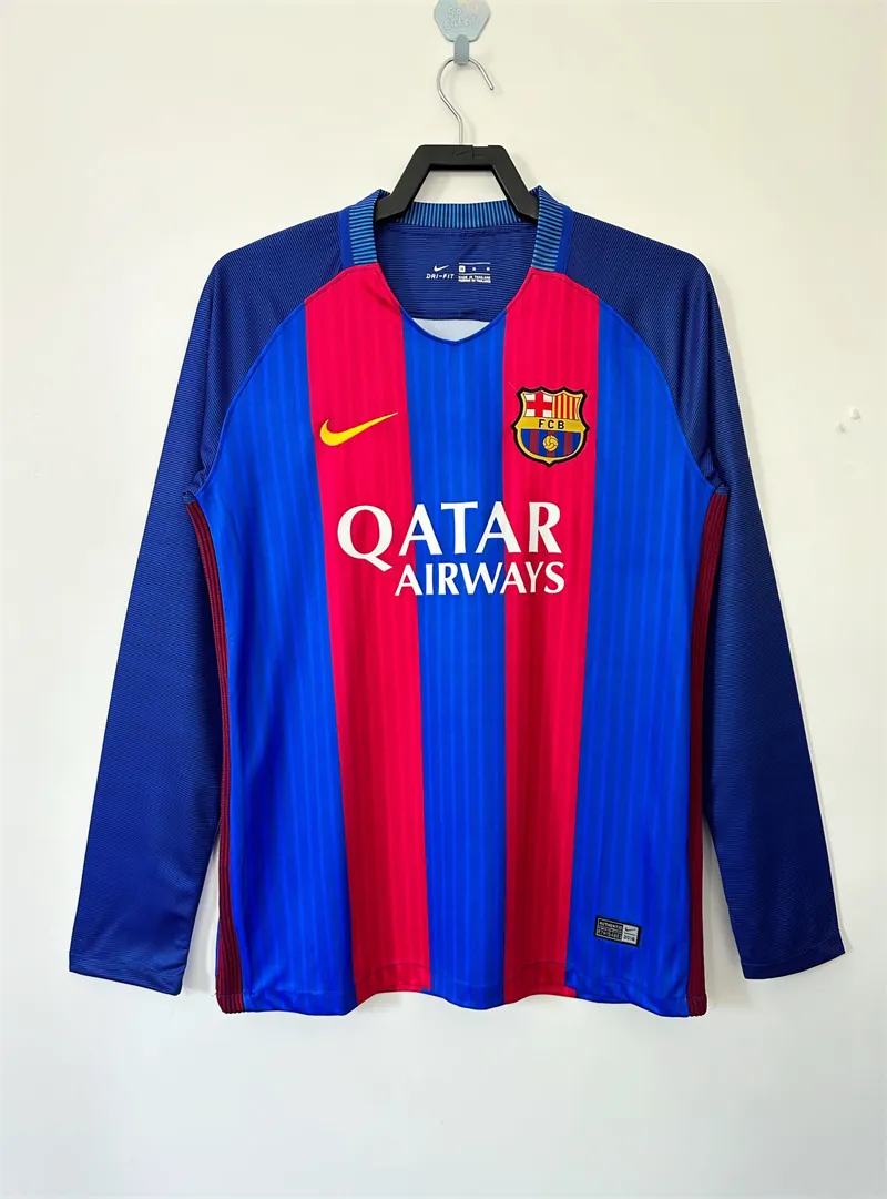 16-17 Barcelona home retro long sleeve jersey 2